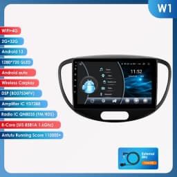 Hizpo 9" 4G Car Radio For Hyundai Grand i10 2007 - 2013 Multimedia GPS 2din Stereo Touch Sreen Wireless CarPlay Android Auto
