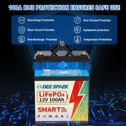 DEEPSPAEK 12V 100AH LiFePO4 Battery Pack With Bluetooth BMS 100A For Solar Boat RV Camping Solar Trolling Motor Bluetooth Batter