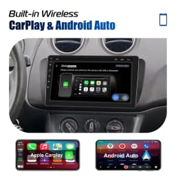 ESSGOO 9inch 32G/64G Android 14 For Seat Ibiza 6J 2009-13 Autoradio GPS Navigtaion BT FM RDS Wifi Wireless Carplay Android Auto