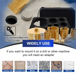 SHDIATOOL 12Pcs Diamond Drill Bits Set 6-110mm Hole Saw+20mm Milling Bits+50mm Bevelling Chamfer+Hex Adapter M14 Tile Tool Kit