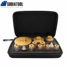 SHDIATOOL 12Pcs Diamond Drill Bits Set 6-110mm Hole Saw+20mm Milling Bits+50mm Bevelling Chamfer+Hex Adapter M14 Tile Tool Kit