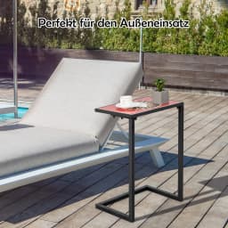 Ceramic side table C-Shaped plate Metal Frame Sofa Table coffee Table living room Terrace Garden & Balcony
