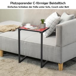 Ceramic side table C-Shaped plate Metal Frame Sofa Table coffee Table living room Terrace Garden & Balcony