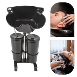 Adjustable Salon Hair Shampoo Basin with 2 Buckets Portable Removable Shampoo Tank Hairdressing Tools