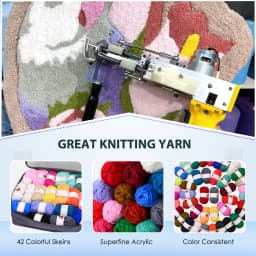 Crochet wool Tufting Wool for Tfuting Gun Tufting Carpet Wool,42 x 25 g, balls of wool and balls of acrylic yarn, various colors