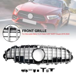 Chrome Front Bumper Grille Grill Fit for Mercedes CLS C257 W257 Coupe 2018-2024