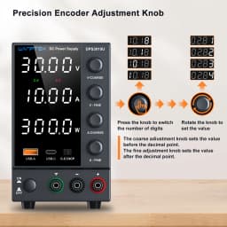 Wanptek Laboratory Power Supply 30V 5A 30V 10A 60V 5A 120V 3A with OCP Four Knobs Coarse Fine Adjustment DC Power Supply