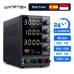Wanptek Laboratory Power Supply 30V 5A 30V 10A 60V 5A 120V 3A with OCP Four Knobs Coarse Fine Adjustment DC Power Supply