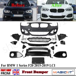 Bodykit Set for BMW 1 Series F20 2015-2019 LCI Coneversion MT Style Front Splitter Rear Bumper Diffuser Lip Fog Light Grille