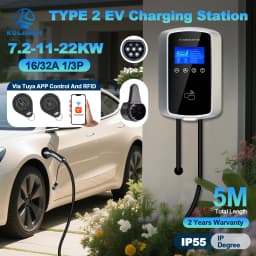 Kolanky EV Charger 32A 7.2KW Electric Vehicle Car Charger EVSE Wallbox 11KW 22KW 3P Type2 Cable IEC62196-2 Socket APP Control