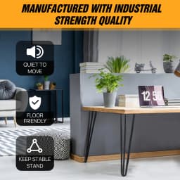 4/8/10/12/14/16/28/34IN 4 X Hairpin Table Hair Pin Legs Set with FREE Feet Protector & Screws for Furniture Bench Desk