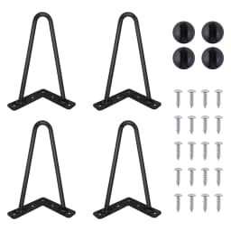 4/8/10/12/14/16/28/34IN 4 X Hairpin Table Hair Pin Legs Set with FREE Feet Protector & Screws for Furniture Bench Desk