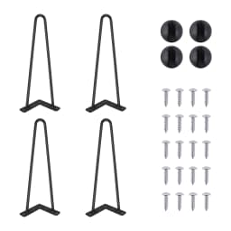 4/8/10/12/14/16/28/34IN 4 X Hairpin Table Hair Pin Legs Set with FREE Feet Protector & Screws for Furniture Bench Desk