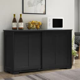 Sideboard, kitchen wardrobe with sliding doors, height adjustable shelf, kitchen side wardrobe, dining room and living room