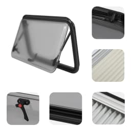 700x400mm RV Ventilation Window Caravan Extrapolated Side Window Camper Trailer Exterior Sliding Window Waterproof w/ Insect Net