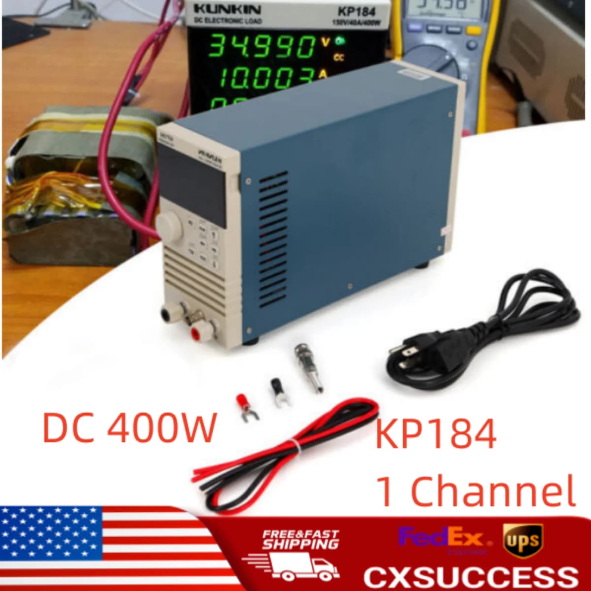 Electronic Load Battery Tester, Single Channel Meter KP184 DC Electro Load Battery Capacity Electronic Tester RS485/232 400W 40A
