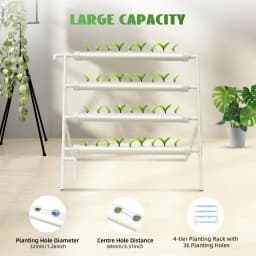 Single-Sided 36-Hole Soilless Cultivation Frame Wear Resistance Grow Kit Large Capacity Leak-free for Home/Garden