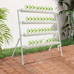 Single-Sided 36-Hole Soilless Cultivation Frame Wear Resistance Grow Kit Large Capacity Leak-free for Home/Garden