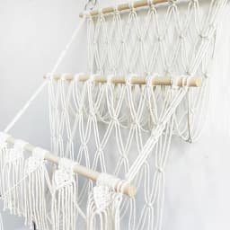 Stuffed Animal Storage Hammock 2-layer Wood Plush Toys Holder Hanging Storage Rack Home Organizer For Nursery Play Room Bedroom