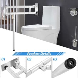 Toilet support pole white 60cm bathroom support pole stainless steel bathroom support pole foldable shower pole safety