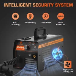 HZXVOGEN MIG 145A Non-Gas Semi-automatic Welding Machine With Flux Core Wire For Gasless Iron Soldering Portable MIG Welder