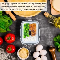 SIAZIH Glass Food Storage Container Set with Lids, 370/640/1040/1520ml, Dishwasher, Microwave, Freezer Safe, Leakproof, BPA Free