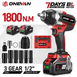 ONEVAN 1/2 Inch 1800N.M Brushless Electric Impact Wrench Cordless Screwdriver Gun Car Repair Power Tool For Makita Battery Pin