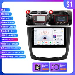 9" Hizpo 2Din Android14 Car Radio for Renault Kadjar 2015 - 2019 DSP RDS GPS Navigation Auto 4G BT CarPlay UIS7862 Multimedia
