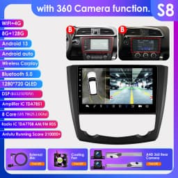 9" Hizpo 2Din Android14 Car Radio for Renault Kadjar 2015 - 2019 DSP RDS GPS Navigation Auto 4G BT CarPlay UIS7862 Multimedia