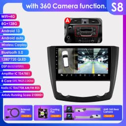 9" Hizpo 2Din Android14 Car Radio for Renault Kadjar 2015 - 2019 DSP RDS GPS Navigation Auto 4G BT CarPlay UIS7862 Multimedia