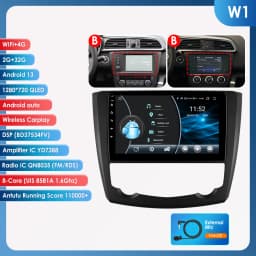9" Hizpo 2Din Android14 Car Radio for Renault Kadjar 2015 - 2019 DSP RDS GPS Navigation Auto 4G BT CarPlay UIS7862 Multimedia
