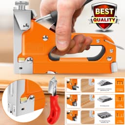 DayPlus Staple Gun, 3-in-1 Upholstery Manual Brad Nailer Kit with Stapler Remover for Woodworking Furniture DIY, 3000 Staples