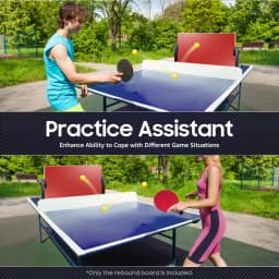 Table Tennis Rebound Board Rebounder with 8 Red Rubber Pingpong Return Board Self Training Equipment 360° Adjustable 66.5*33.5cm