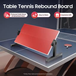 Table Tennis Rebound Board Rebounder with 8 Red Rubber Pingpong Return Board Self Training Equipment 360° Adjustable 66.5*33.5cm