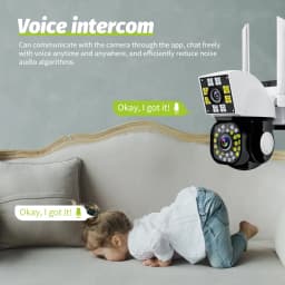 8MP 4K WiFi Security Camera Outdoor Home Dual Lens Binocular Camera 360 ° Panoramic Night Vision Audio Dual Lens Camera