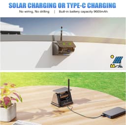 ESSGOO 7" 1080P IPS DVR Monitor Solar Powered Wireless Rear View Reverse Camera Magnetic Base For Vans Trailer RV Truck Car