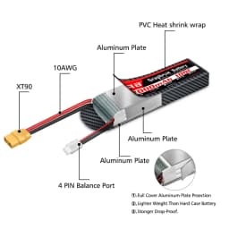 HRB 100C Graphene Battery 2S 3S 4S 6S Lipo 3300mah 4000mah 5000mah 6000mah 7000mah RC Battery with XT90 Connector RC Car Drone