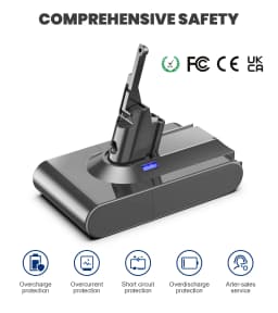 For Dyson V8 Battery 6000mAh 21700 Cell Lithium-ion Replacement Battery For Dyson V8 Absolute V8 Fluffy Vacuum Cleaning Battery