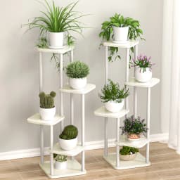 Flower Stand Rack Storage Shelf Iron Plant Holder Home Garden Flower Pot Organizer Living Room Balcony Storage Rack Shelves
