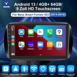 Essgoo 9inch 2 DIN For Mercedes Benz Smart Forfour Fortwo 453 Car Radio Android13 GPS Navi FM Wireless Carplay Multimdia Player