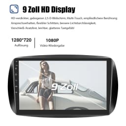 Essgoo 9inch 2 DIN For Mercedes Benz Smart Forfour Fortwo 453 Car Radio Android13 GPS Navi FM Wireless Carplay Multimdia Player