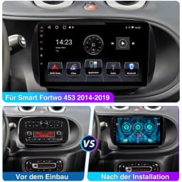Essgoo 9inch 2 DIN For Mercedes Benz Smart Forfour Fortwo 453 Car Radio Android13 GPS Navi FM Wireless Carplay Multimdia Player