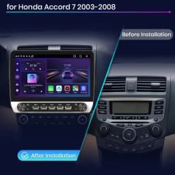 Junsun 10" Button Car Radio forHonda Accord72003-2008 GPS Multimedia Stereo BT FM RDS Wireless CarPlay for Apple Android Auto 4G
