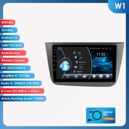 Hizpo 2Din 9inch Android13 Car Radio for Seat Altea 2004 - 2015 Toledo 2004 - 2009 Android Auto CarPlay DSP RDS GPS 4G BT UI8581