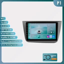 Hizpo 2Din 9inch Android13 Car Radio for Seat Altea 2004 - 2015 Toledo 2004 - 2009 Android Auto CarPlay DSP RDS GPS 4G BT UI8581