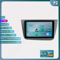 Hizpo 2Din 9inch Android13 Car Radio for Seat Altea 2004 - 2015 Toledo 2004 - 2009 Android Auto CarPlay DSP RDS GPS 4G BT UI8581