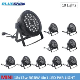 10pcs 18x12w Flat led par light RGBW 4in1 18x10W LED Stage Light event 18x12w Par Lyre Wash DJ Lights DMX512