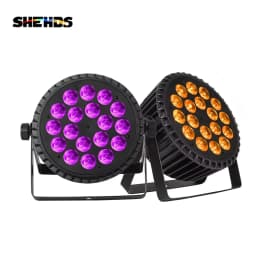 SHEHDS 2Pcs 18x18W 7x18W 6in1 18x12W 4in1RGBW LED Flat Par Lighting For DJ Disco Club Wedding Party Wash Effect
