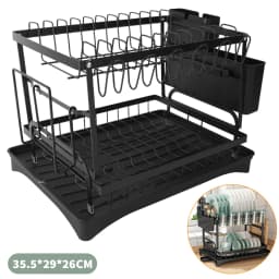 Dish Drying Rack Kitchen 2 Tier Plates Organizer Dish Bowl Drainer Storage Rack Kitchen Accessories