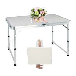 BRIEFNESS Folding Table with Carrying Handle Wedding Party Table Occasional Picnic Table Lightweight Outdoor Table Camping Table